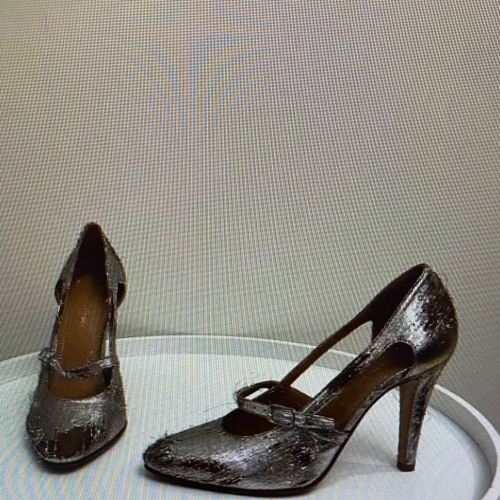 Clarks Shimmering Silver Heels